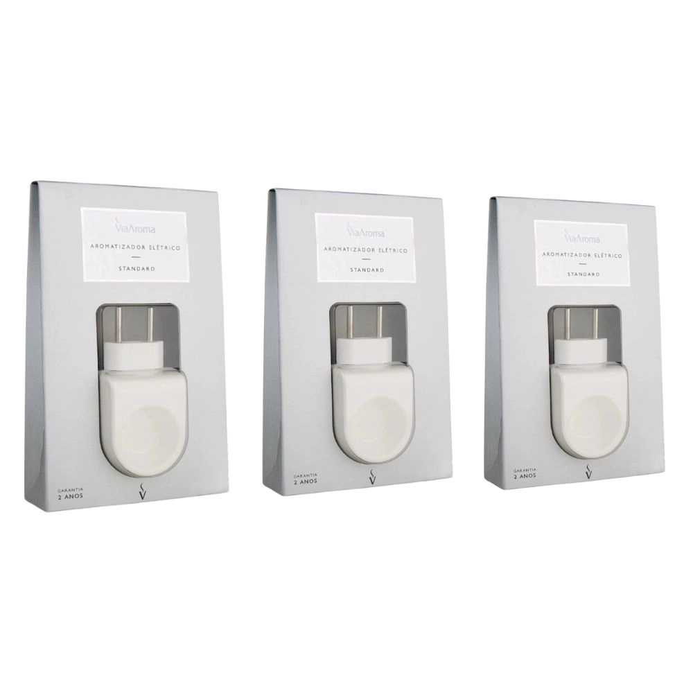 Kit 3 Aromatizadores Elétricos Standard Via Aroma Produto Kit 3 Aromatizadores Elétricos Standard Via Aroma