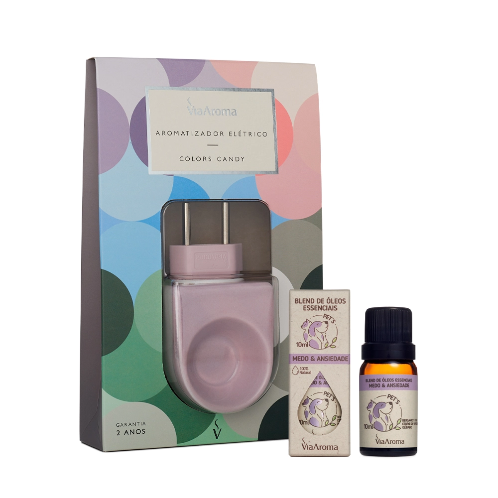 Kit Aromatizador Lilás mais Blend Pets Medo e Ansiedade Via Aroma
