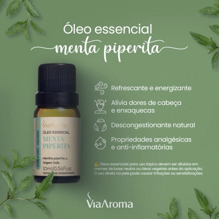 Óleo Essencial Menta Piperita (Hortelã Pimenta) Via Aroma - 10ml