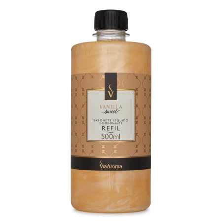 Refil Sabonete L&Atilde;&shy;quido Desodorante Vanilla Sweet Via Aroma - 500ml