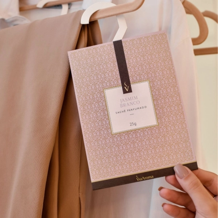 Sachê Perfumado Jasmim Branco Via Aroma - 25g