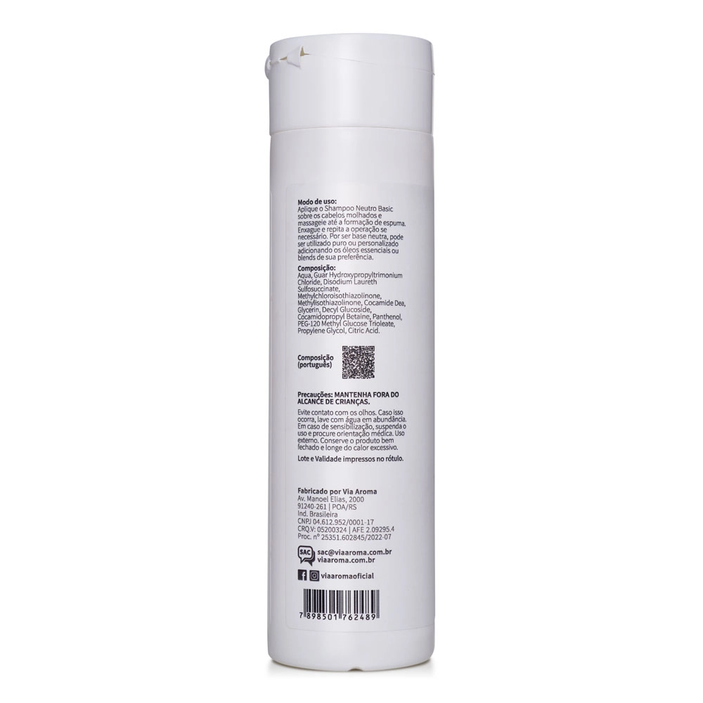 Shampoo Neutro Linha Basic Via Aroma - 250ml