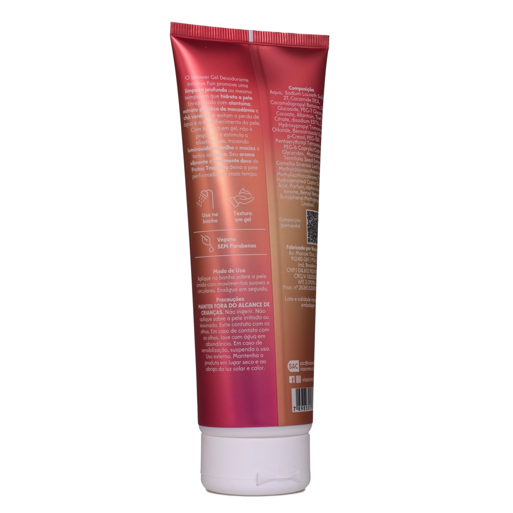 Shower Gel Desodorante Intense Fun Via Aroma - 250ml