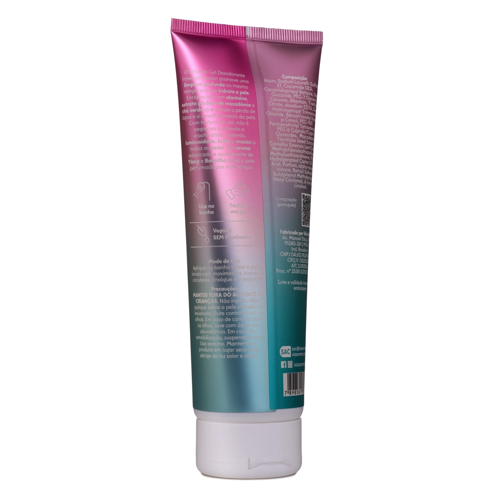 Shower Gel Desodorante Intense Passion Via Aroma - 250ml