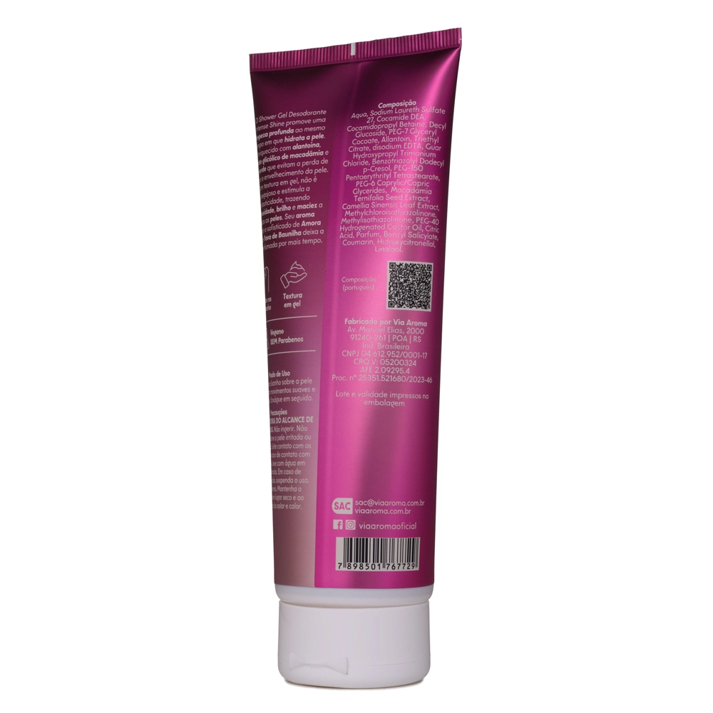 Shower Gel Desodorante Intense Shine Via Aroma - 250ml