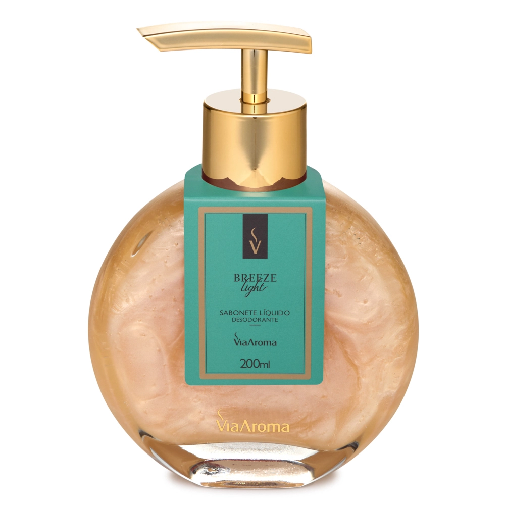 Sabonete Líquido Desodorante Breeze Via Aroma - 200ml acima da tampa