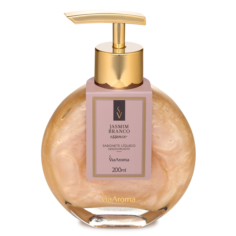 Sabonete Líquido Desodorante Jasmim Branco Via Aroma - 200ml acima da tampa