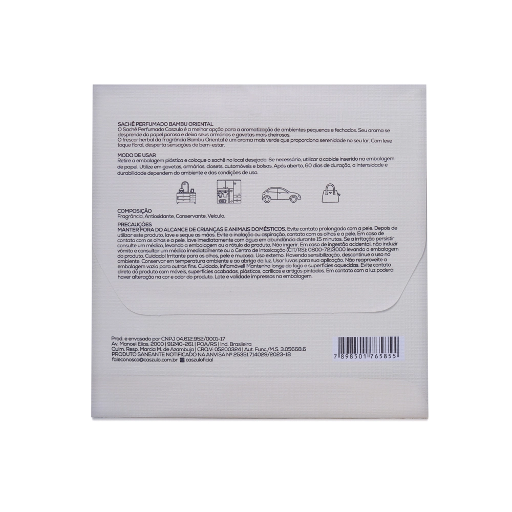 Sachê Perfumado Bambu Oriental Caszulo - 20g Traseira