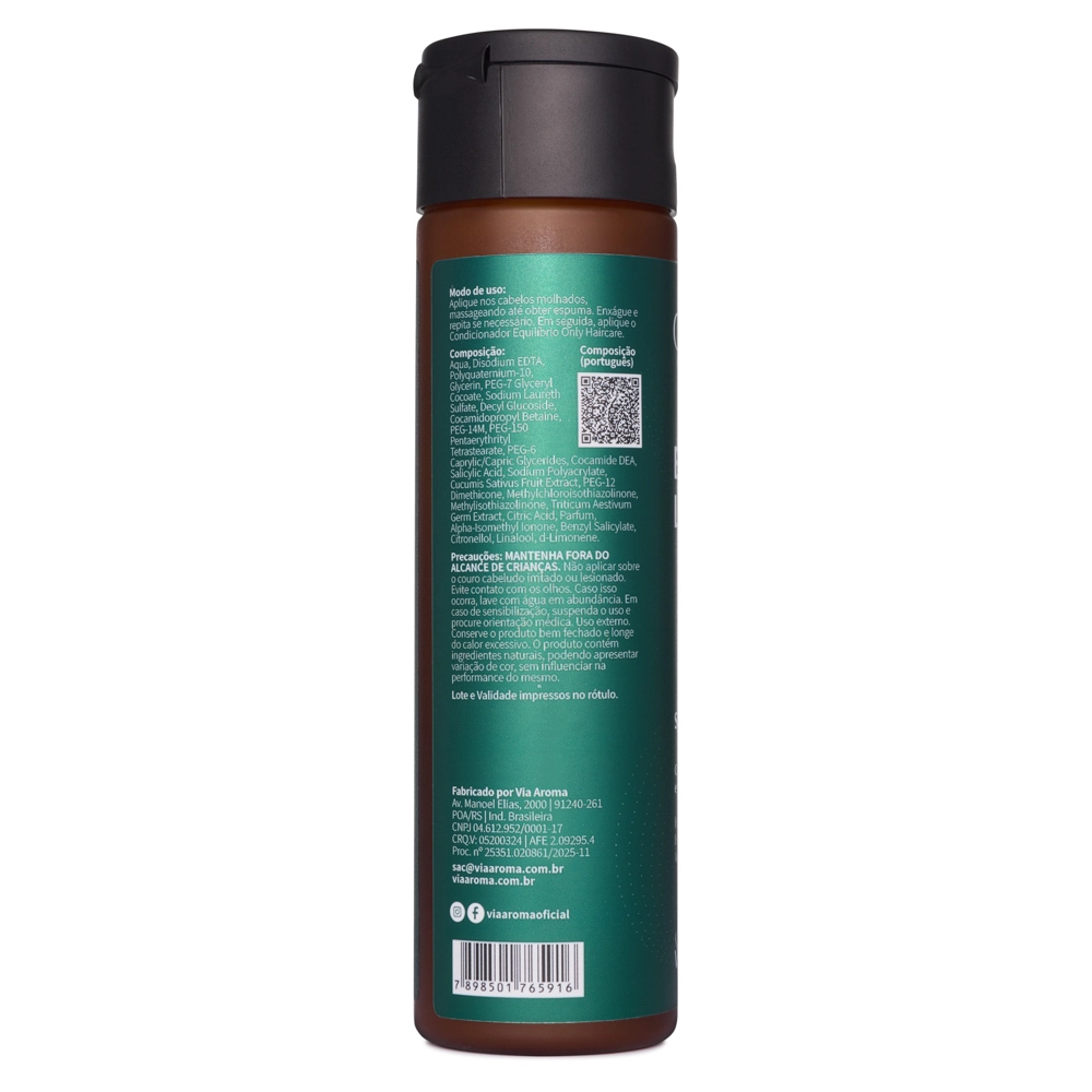 Shampoo EquilÃ­brio Only Haircare Via Aroma - 250ml lateral esquerda