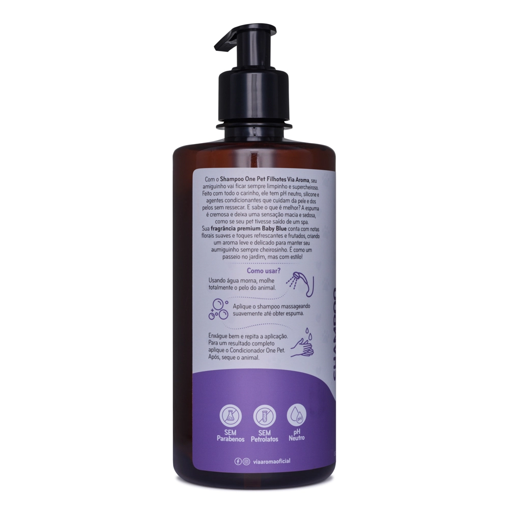 Shampoo One Pet Filhotes Via Aroma – 500 ml Lateral esquerda