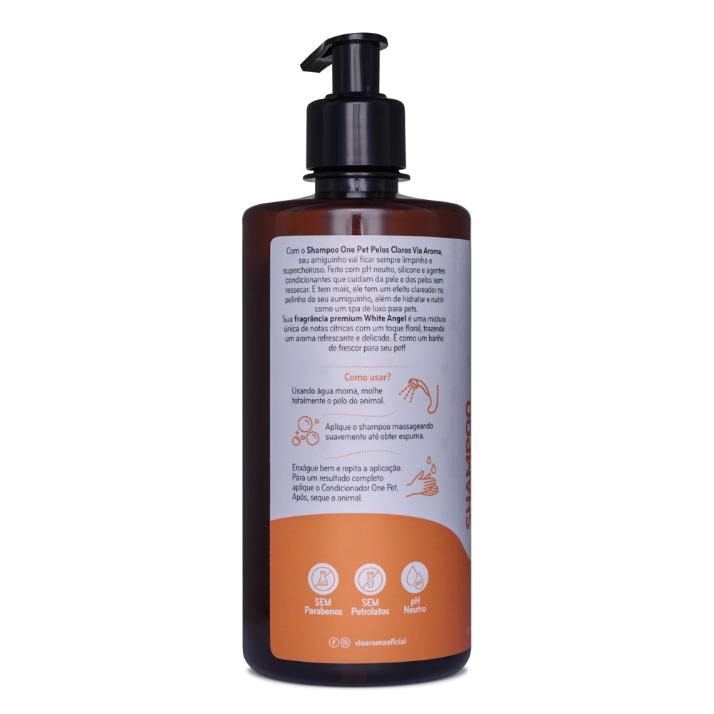 Shampoo One Pet Pelos Claros Via Aroma – 500 ml Lateral esquerdo