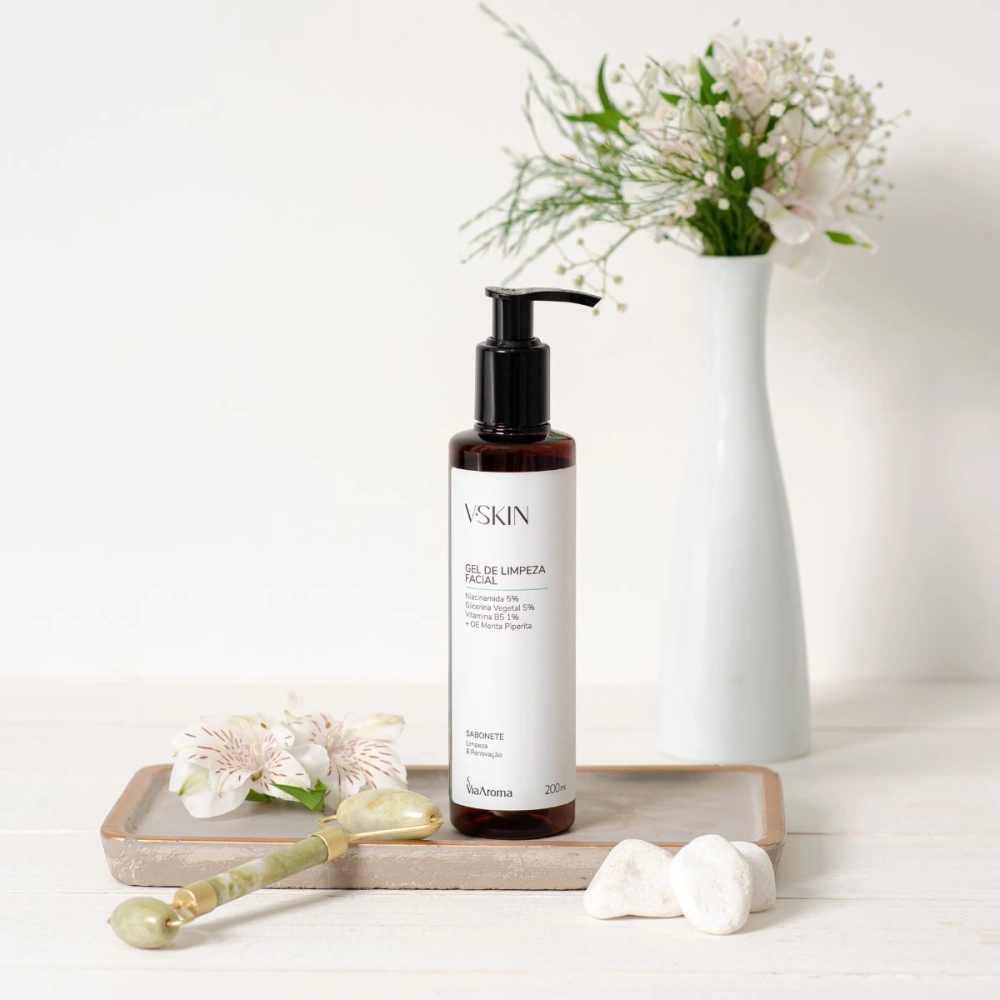 V.Skin Sabonete Gel De Limpeza Facial Via Aroma
